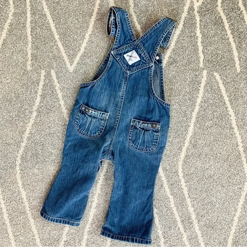 Genuine Oshkosh Overalls w/ Embroidered Flowers 12M